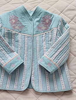 Телогрейка из вареного хлопка с машинной вышивкой