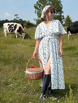 Летящее платье из льна с вискозой "Хейли"