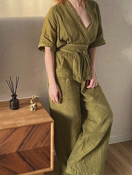 Домашнее кимоно из костюмного льна