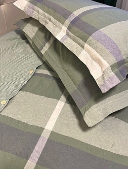 Комплект постельного белья из вареного хлопка в крупную клетку