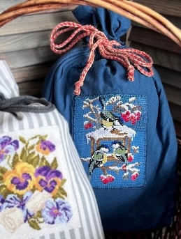 Мешочек из ранфорса и джутового шнура