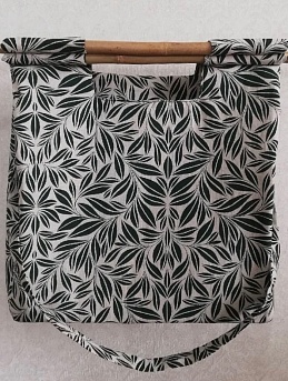 Сумка-шоппер из полульна "Зеленые веточки"