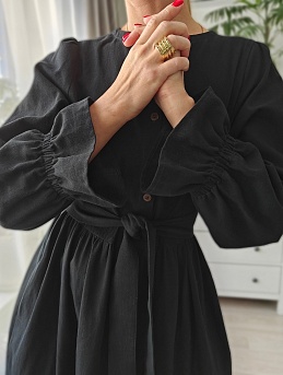 Платье из плательного хлопка со съемным поясом