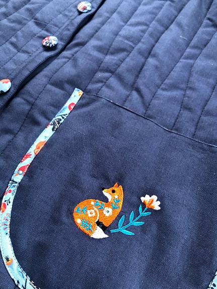 Жилет из хлопкольна цв.джинсово-синий