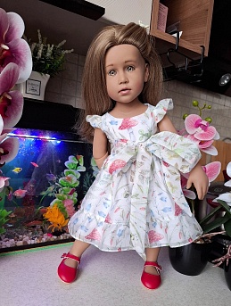 Платье для куклы из вискозного шифона (Digital)