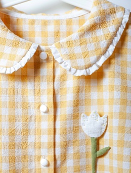 Рубашка из вареного хлопка в желтом цвете