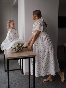 Платья из муслина для мамы и дочки