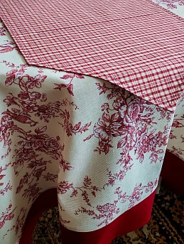 Скатерть из полульна, дорожка из пестряди