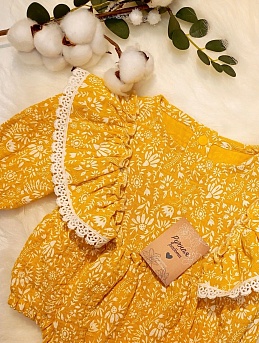 Детская одежда из муслина "Луговые цветочки"