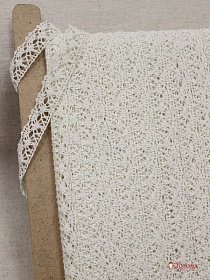 Кружево цв.ванильный, ш.20мм, хлопок-90%, п/э-10%, рис.015/2