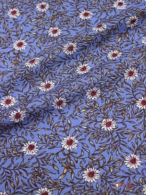 Штапель "Надежда" цв.синий джинс, ш.1.43м, вискоза-100%, 100гр/м.кв