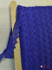 Кружево цв.василек, ш.32мм, хлопок-90%, п/э-10%