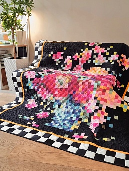 Лоскутное одеяло "Букет Маккензи" из бязи, поплина и сатина