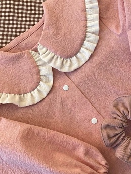 Детская рубашка из вареного хлопка в пыльно-розовом цвете