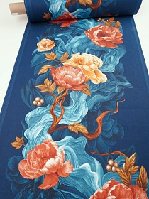 Дорожка "Богемная дорожка" цв.темно-синий, ш.0.5м, хлопок-100%, 225гр/м.кв