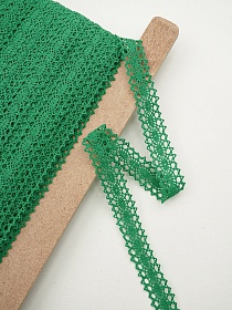 Кружево цв.изумрудно-зеленый, ш.19мм, хлопок-90%, п/э-10%, рис.047/31