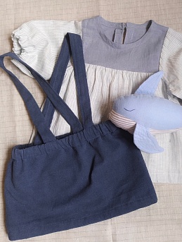 Юбка из микровельвета и блузка из полульна