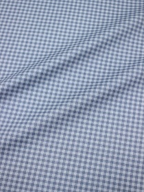 Сатин "Средняя клетка виши" цв.голубой джинс, ш.2.35м, хлопок-100%, 110гр/м.кв