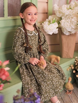 Детское платье из теплого хлопка "Нелли"