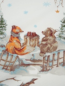 Рогожка "Новогодняя встреча", ш.1.5м, хлопок-100%, 150гр/м.кв, раппорт-64см
