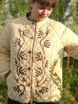 Стеганая телогрейка из микровельвета