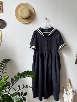 Платье из крапивы Рами в морском стиле