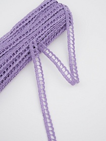 Кружево цв.сиреневый, ш.08мм, хлопок-90%, п/э-10%, 10м