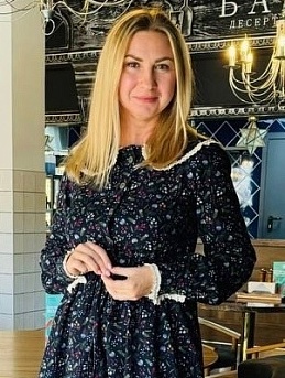 Платье из теплого хлопка "Разнотравье" в чернильном цвете