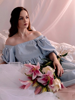 Романтичное платье из хлопка крэш