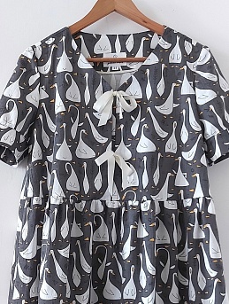 Платье из полульна "Гусиная история"