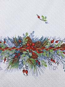 Мерный лоскут (ткань в отрезах) Рогожка "Новогодняя атмосфера", ш.1.5м, хлопок-100%, 165гр/м.кв