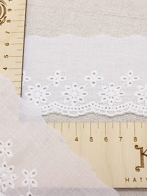 Шитье цв.молочно-белый (общая ширина 60мм, ширина вышивки 35мм), хлопок-100%, батист