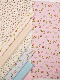 Набор тканей для рукоделия "Импортный хлопок: Изящные розочки", 45*30см, 8шт