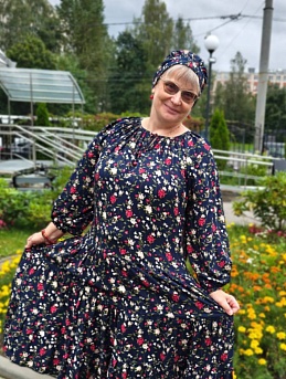 Платье из штапеля "Цветочное великолепие" 