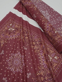 Мерный лоскут ( ткань в отрезах) Ситец "Восточные узоры" (Гол.платок 0.95м*0.95м) цв.бордо, ш.0.95м, хл-100%, 99гр/м.кв, раппорт 1.0м