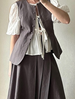 Жилет и юбка из конопли с хлопком