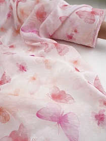 Вискоза с хлопком "Акварельные бабочки", ш.1.45м, хл-70%, вискоза-30%, 85гр/м.кв