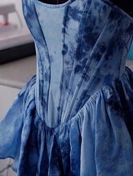 Платье батистовое с корсетом из Саржи в индивидуальном окрашивании*