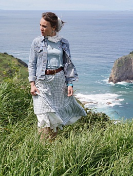 Юбка из вареного хлопка в клеточку