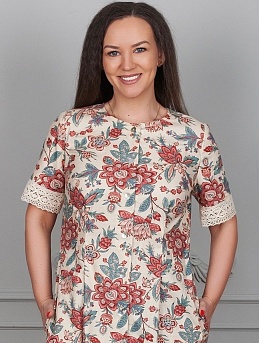 Платье из перкали "Царевна" цв.телесно-желтый