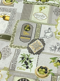 Вафельное полотно "Дары оливы", ш.1.5м, хлопок-100%, 150гр/м.кв
