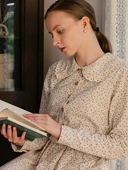 Платье из теплого хлопка "Алессия" цв.молочно-кремовый