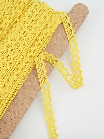 Кружево цв.желтый, ш.10мм, хлопок-90%, п/э-10%, рис.075/29