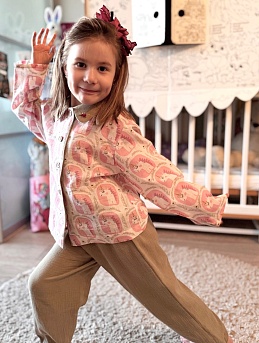 Детский комплект из фуфайки из муслина "Единорожки" и штанов