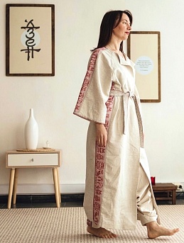 Халат из льна 100% и холста полотенечного