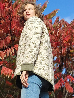 Душегрея из плательного хлопка с микр.начесом "Стручки горошка"