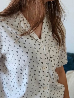 Домашний костюм из Плательного хлопка "Сердечки" 