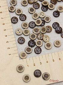 Пуговица кокос с ободком, 11мм, 2 отверстия