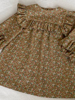 Платье из теплого хлопка "Земляничка"