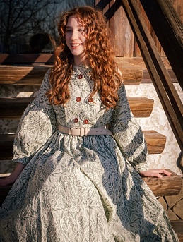 Платье из полульна "Луговой вихрь"